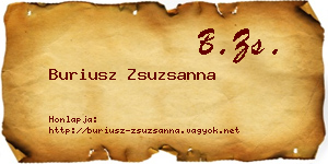 Buriusz Zsuzsanna névjegykártya